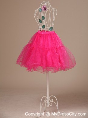 Perfect Hot Pink Organza Mini-length Girls Petticoat