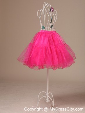 Perfect Hot Pink Organza Mini-length Girls Petticoat