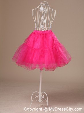 Perfect Hot Pink Organza Mini-length Girls Petticoat