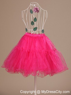 Perfect Hot Pink Organza Mini-length Girls Petticoat