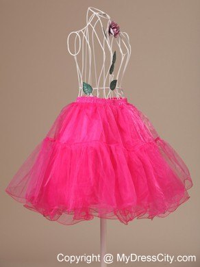 Perfect Hot Pink Organza Mini-length Girls Petticoat