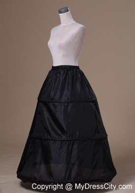 Modest Organza Black Floor-length Wedding Petticoat