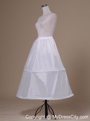 White Ankle-length Taffeta Petticoat