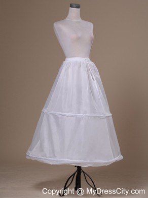 White Ankle-length Taffeta Petticoat