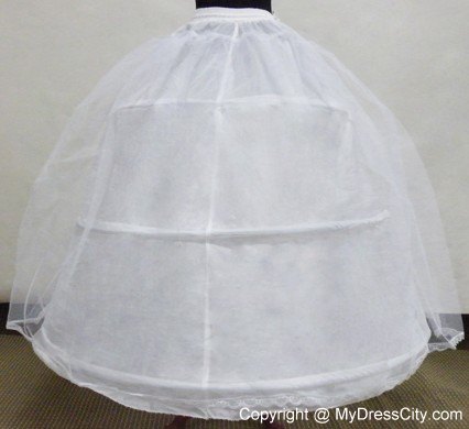 White Tulle And Organza Floor-length Petticoat For Ball Gowns