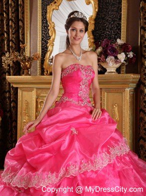 Hot Pink Cascading Ruffles Organza Dress for Quince