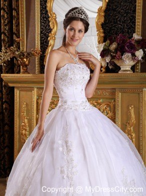 Corset Embroidery with Beading Puffy Quinceanera Dress