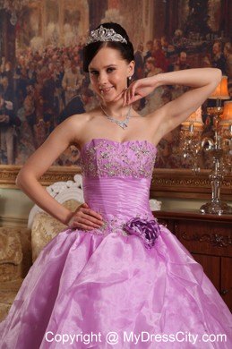 Lavender Floor-length Dropped Organza Dress for Sweet 16