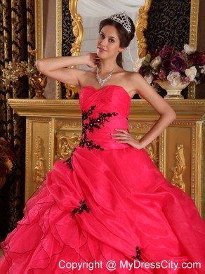 Sweetheart Appliques Cascading Ruffles Quinceanera Gowns