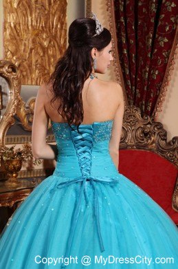 Teal Fitted Embroidery Quinceanera Dress for Summer