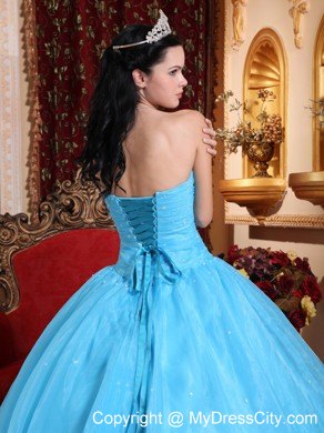 Fast Delivery Aqua Strapless Appliques Quinceanera Gowns 2013