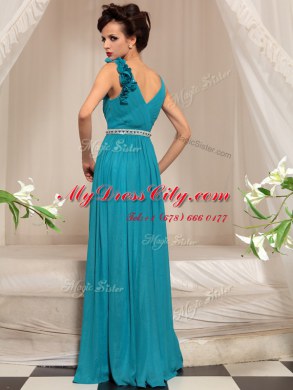 Fabulous Sleeveless Side Zipper Floor Length Ruffles