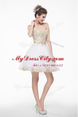 Fashionable Sleeveless Zipper Knee Length Beading and Lace Dress for Prom