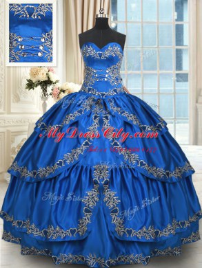 Sleeveless Lace Up Floor Length Beading and Embroidery and Ruffled Layers Vestidos de Quinceanera