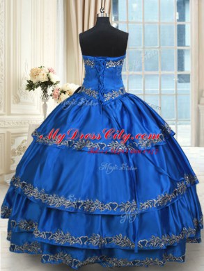 Sleeveless Lace Up Floor Length Beading and Embroidery and Ruffled Layers Vestidos de Quinceanera