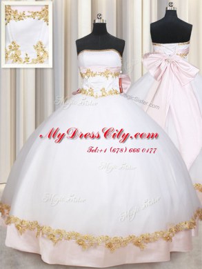 Decent Floor Length Ball Gowns Sleeveless White Sweet 16 Dress Lace Up