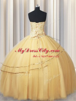 Sleeveless Lace Up Floor Length Beading and Sequins Quinceanera Gown