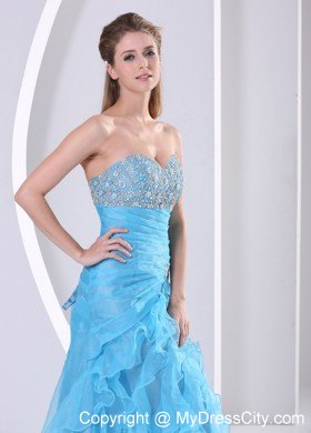 Beaded Sweetheart Ruching and Ruffles Dress for Prom