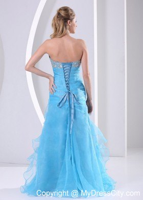 Beaded Sweetheart Ruching and Ruffles Dress for Prom