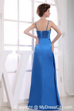 Royal Blue Spaghetti Straps Beaded Prom Dress for Women