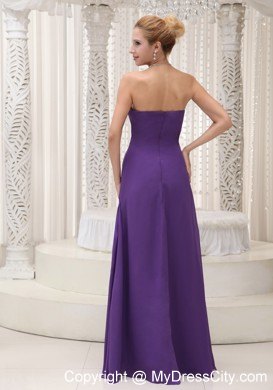 Beaded Decorate Sweetheart Purple Prom Evening Dress