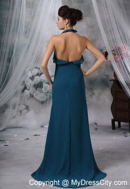 High Slit Backless Brush Train Prom Dress for Formal Evening