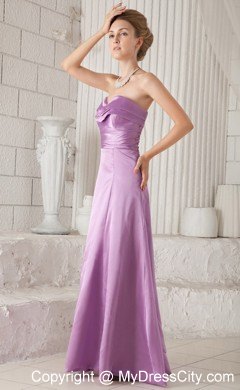 Alluring Lavender Column Sweetheart Satin Ruched Dress for Prom