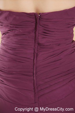 Dark Purple High Slit Sweetheart Appliqued Prom Dress