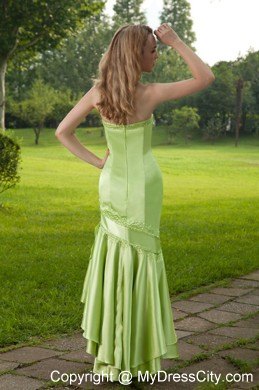 Spring Green Mermaid Sweetheart Prom Dress Beaded