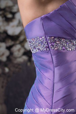 Purple Beading and Ruffles Strapless Long 2013 Prom Dress