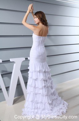 Beaded White Mermaid Sweetheart Prom Party Dress