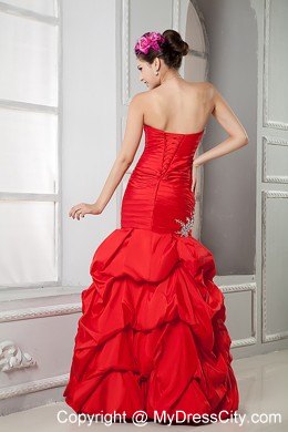 Hot Red Sweetheart Mermaid Beading Prom Dress for Ladies