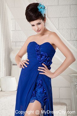 Sexy Peacock Blue Sweetheart Appliqued Dress for Prom