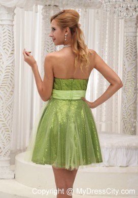 Sequin Layered Sweetheart Cocktail Homecoming Dress with Sash