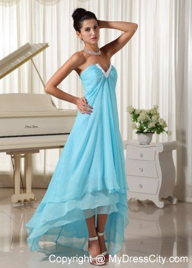 High-low Layered Chiffon Baby Blue 2013 Prom Homecoming Dresses