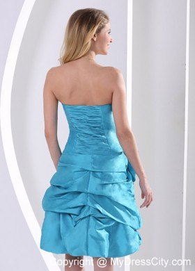 Hand Made Flower Turquoise Homecoming Dresses with Appliques