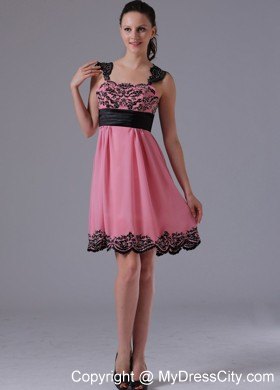 Violet Red Lace Straps Appliques Homecoming Cocktail Dresses