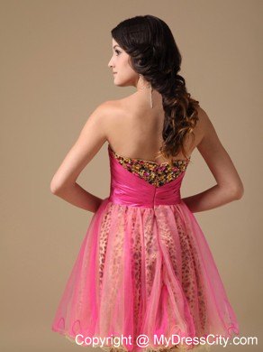 Multi-color Beading Leopard Organza Prom Homecoming Dresses