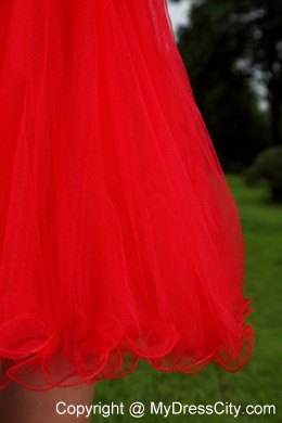 Red Sweetheart Prom Homecoming Dresses Beading Short Oragnza