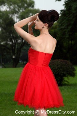 Red Sweetheart Prom Homecoming Dresses Beading Short Oragnza