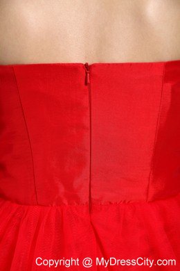 Red Sweetheart Prom Homecoming Dresses Beading Short Oragnza