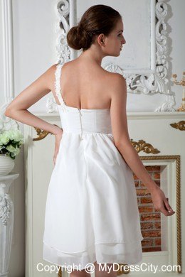 White One Shoulder Appliques Short Homecoming Prom Dresses