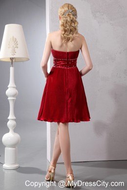 Sepcial Fabric Wine Red Homecoming Prom Dresses Beading Sash