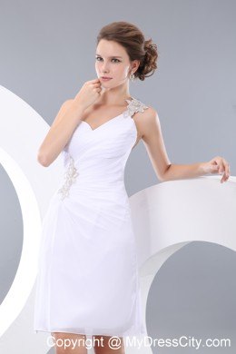 Appliques White One Shoulder Homecoming Dress with the Back Out