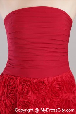Rolling Flowers Cool Back Prom Homecoming Dress Wine Red Ruched