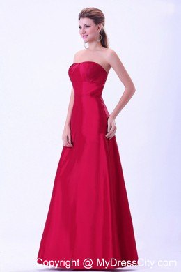 Long A-line Ruched Sweetheart Dress for Bridesmaid