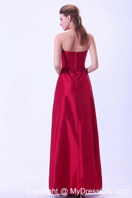 Long A-line Ruched Sweetheart Dress for Bridesmaid