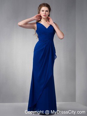 Ruching V-neck Chiffon Bodice Bridesmaid Dresses For Ladies