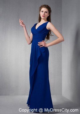 Ruching V-neck Chiffon Bodice Bridesmaid Dresses For Ladies