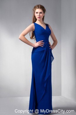 Ruching V-neck Chiffon Bodice Bridesmaid Dresses For Ladies